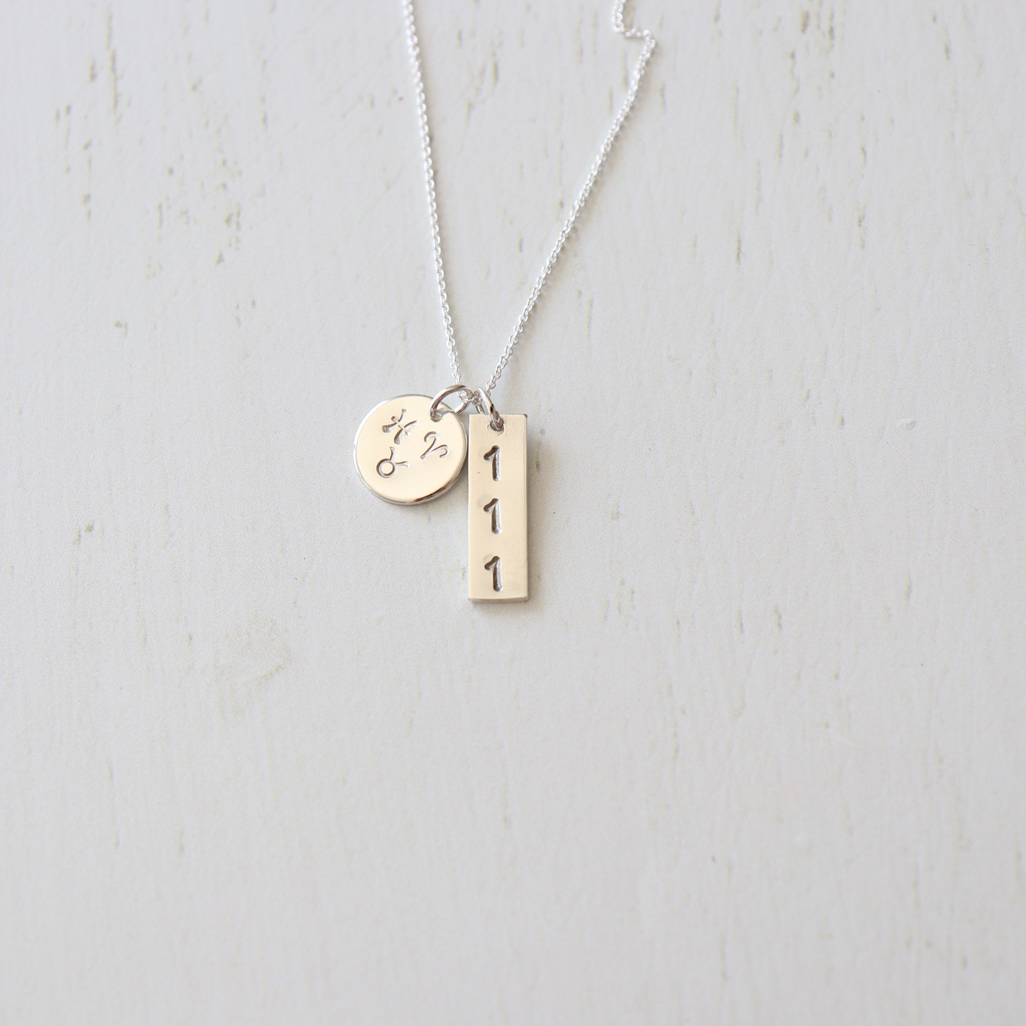 Angel Number Necklace - Vertical - Aligned Gemini Co