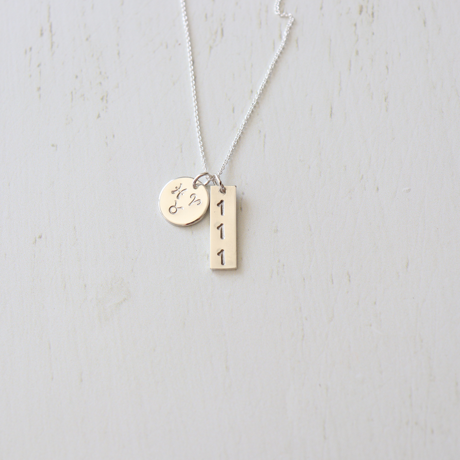 Angel Number Necklace - Vertical - Aligned Gemini Co