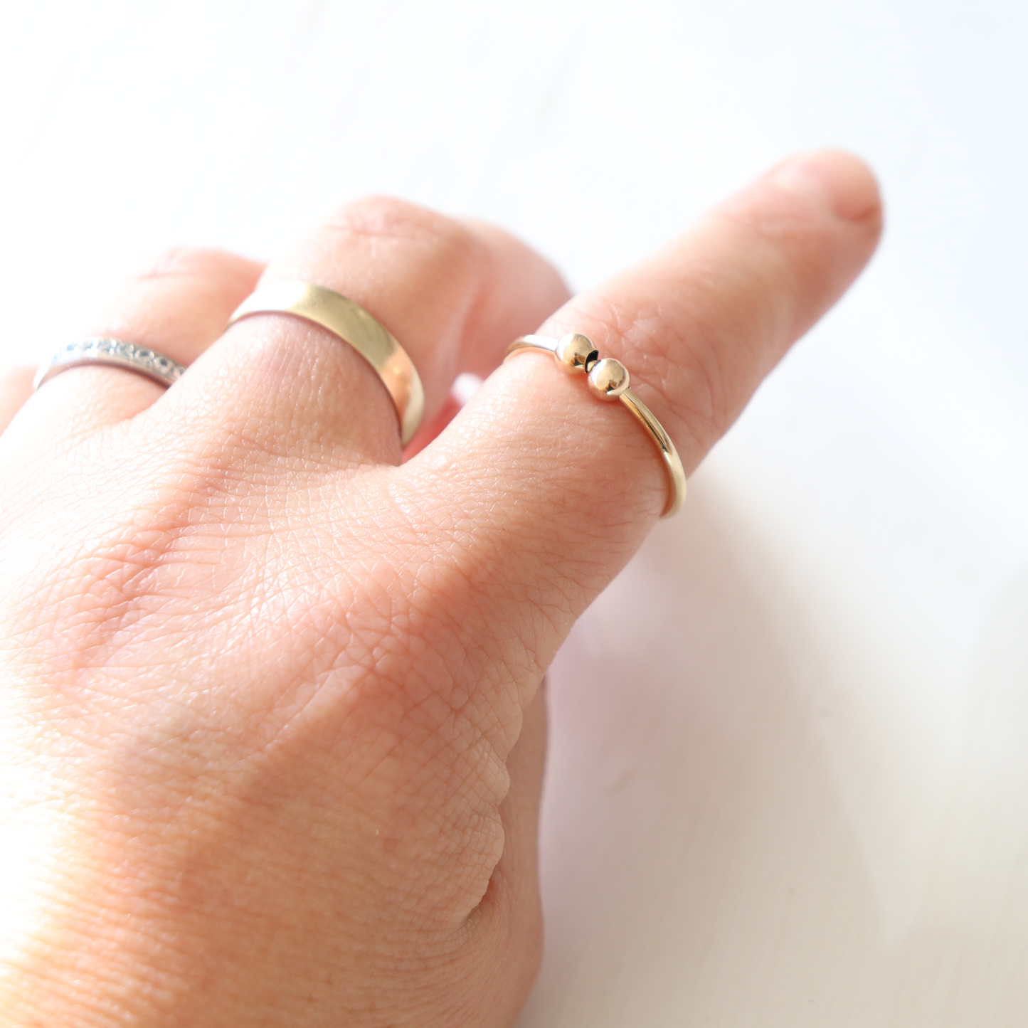 GOLD Anxiety Relief Fidget Ring - Aligned Gemini Co