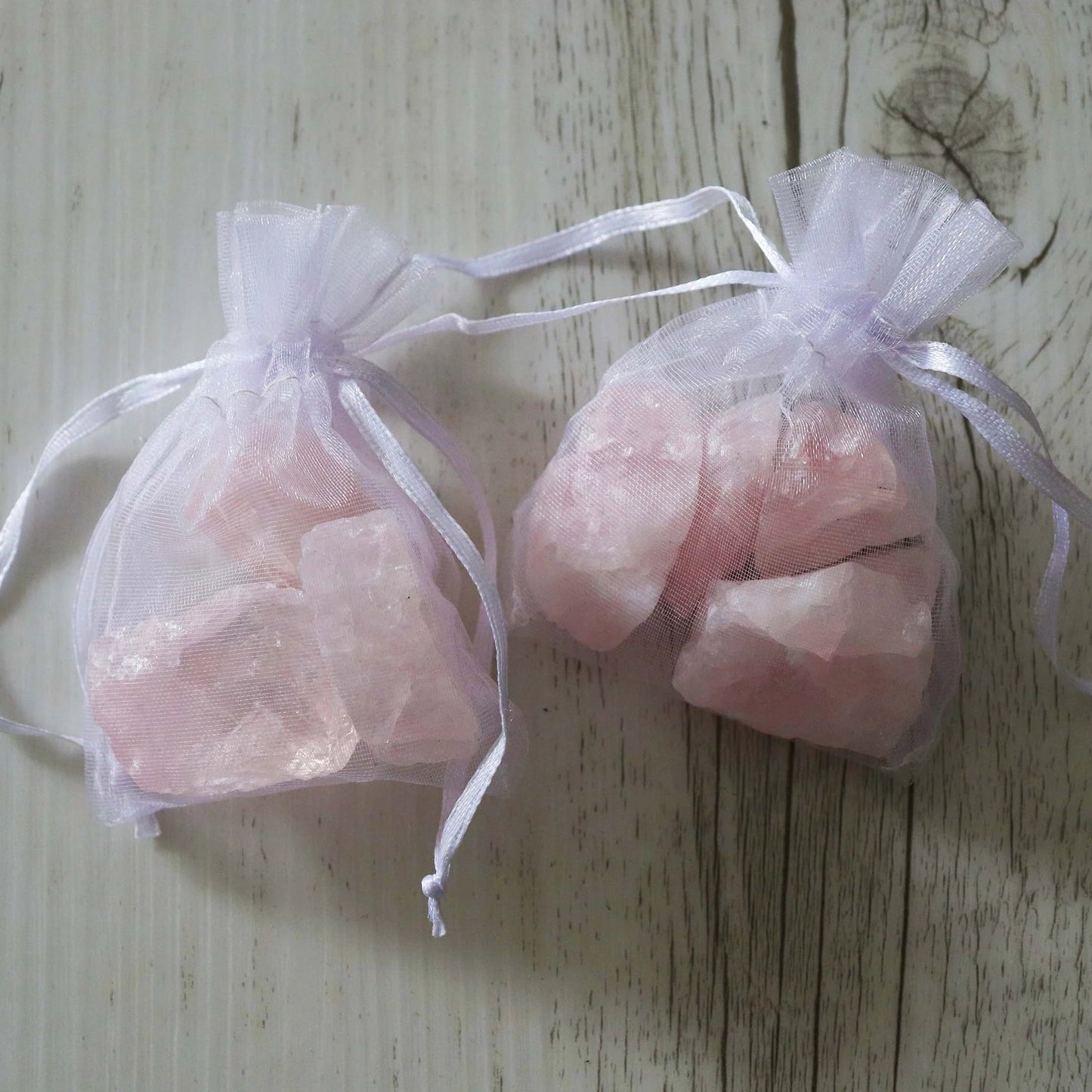 Rose Quartz Crystal Bags - Vintage Rose Handmade Jewellery