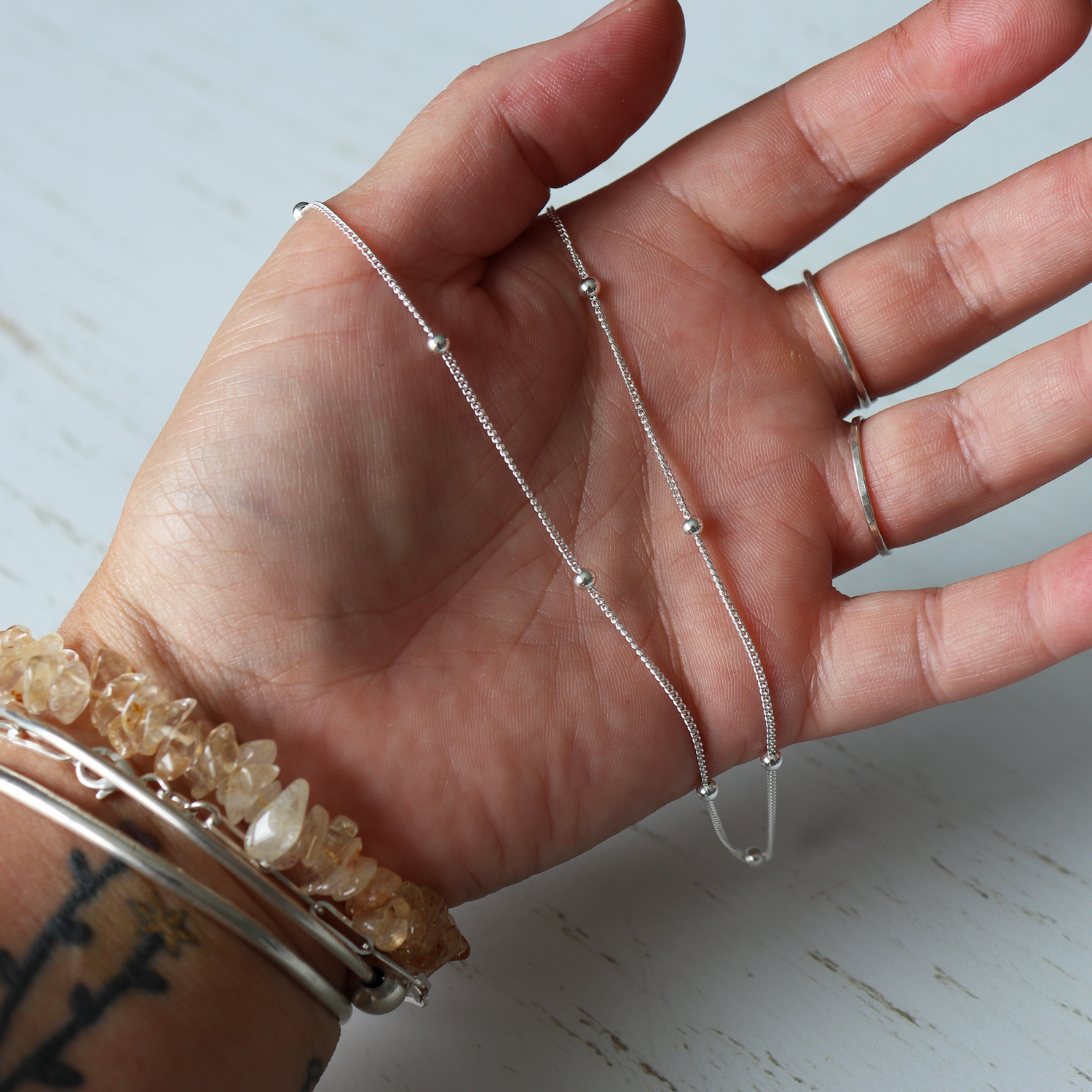 Silver Bead Chain - Aligned Gemini Co