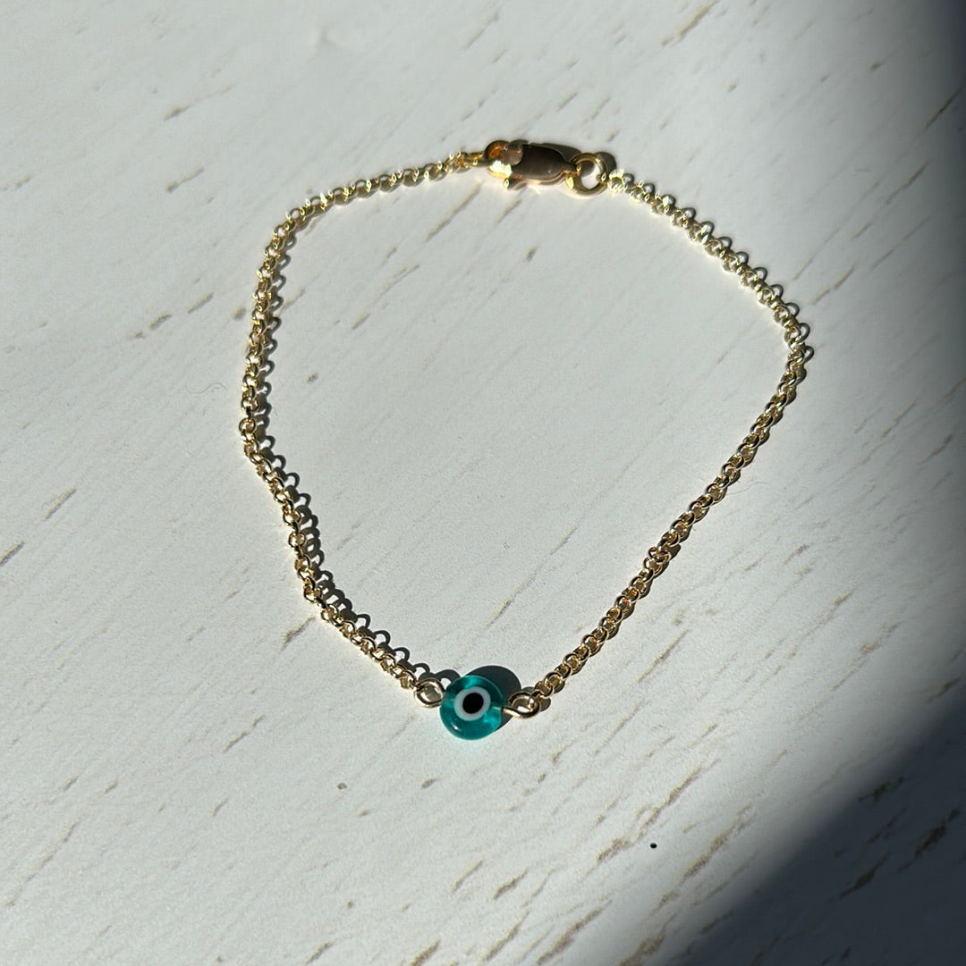 Gold Evil Eye bracelet - Aligned Gemini Co