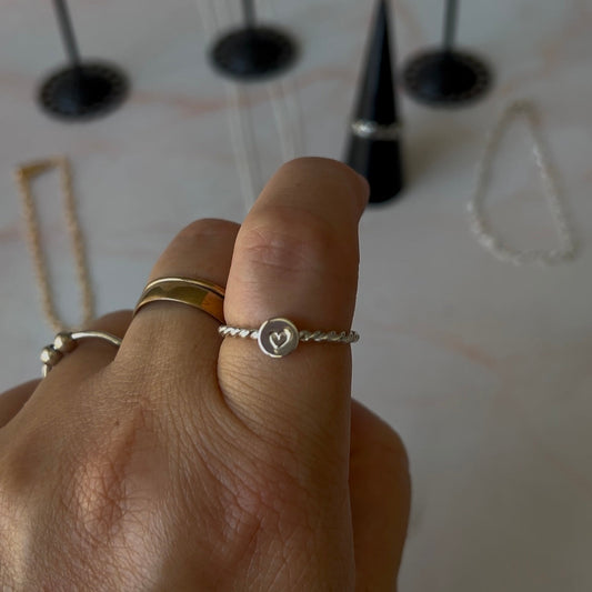Heart Stamped Ring - Aligned Gemini Co