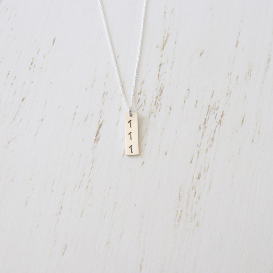 Angel Number Necklace - Vertical - Aligned Gemini Co