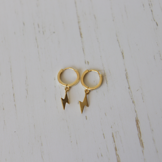 Lightening Bolt Hoop Earrings - Aligned Gemini Co