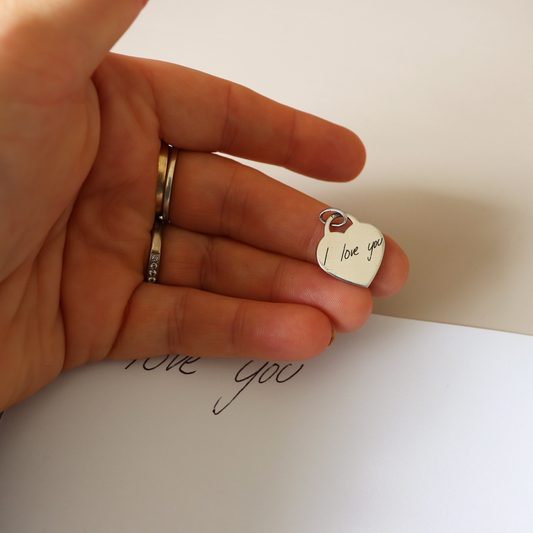 The Heartfelt – Handwritten Heart Pendant - Aligned Gemini Co