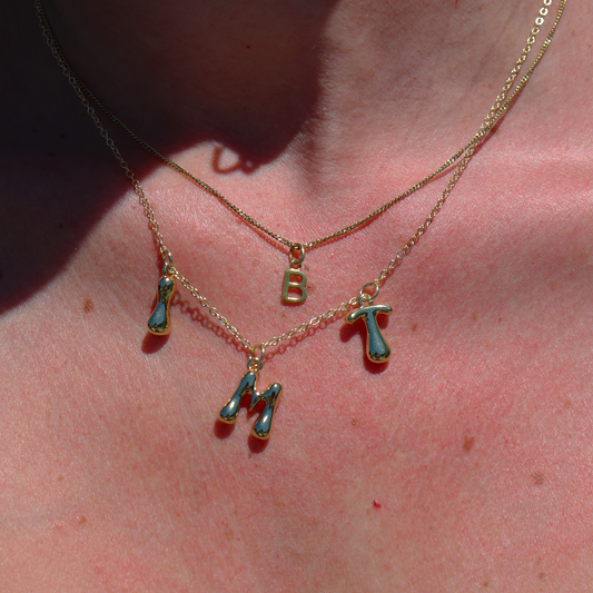 Bubble Initial Necklace - Aligned Gemini Co