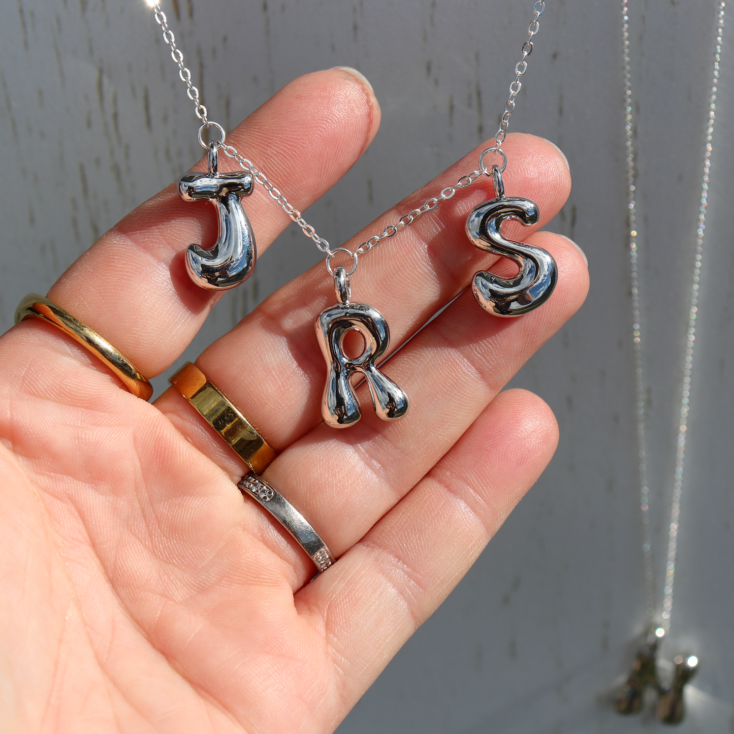 Bubble Initial Necklace - Aligned Gemini Co
