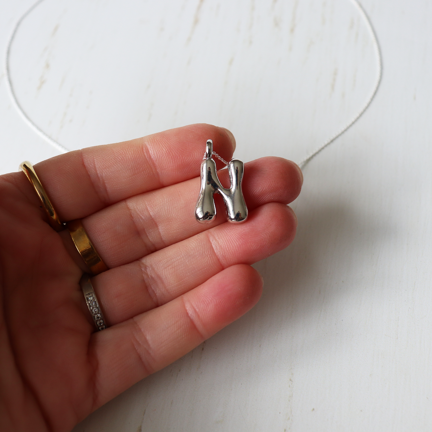 Bubble Initial Necklace - Aligned Gemini Co