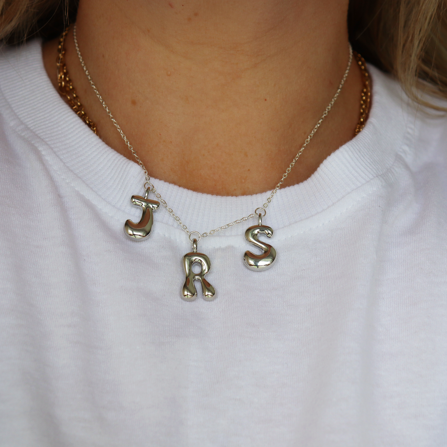 Bubble Initial Necklace - Aligned Gemini Co