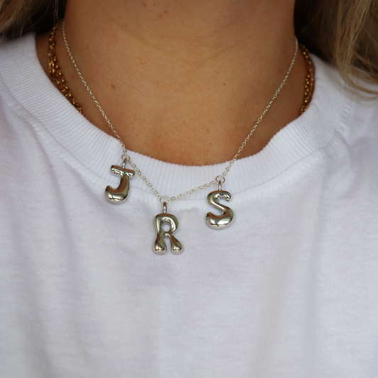 Bubble Initial Necklace - Aligned Gemini Co
