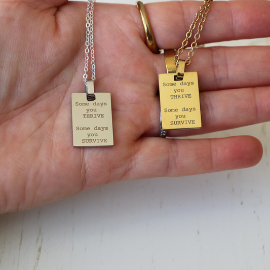 THRIVE & SURVIVE Necklace - Aligned Gemini Co