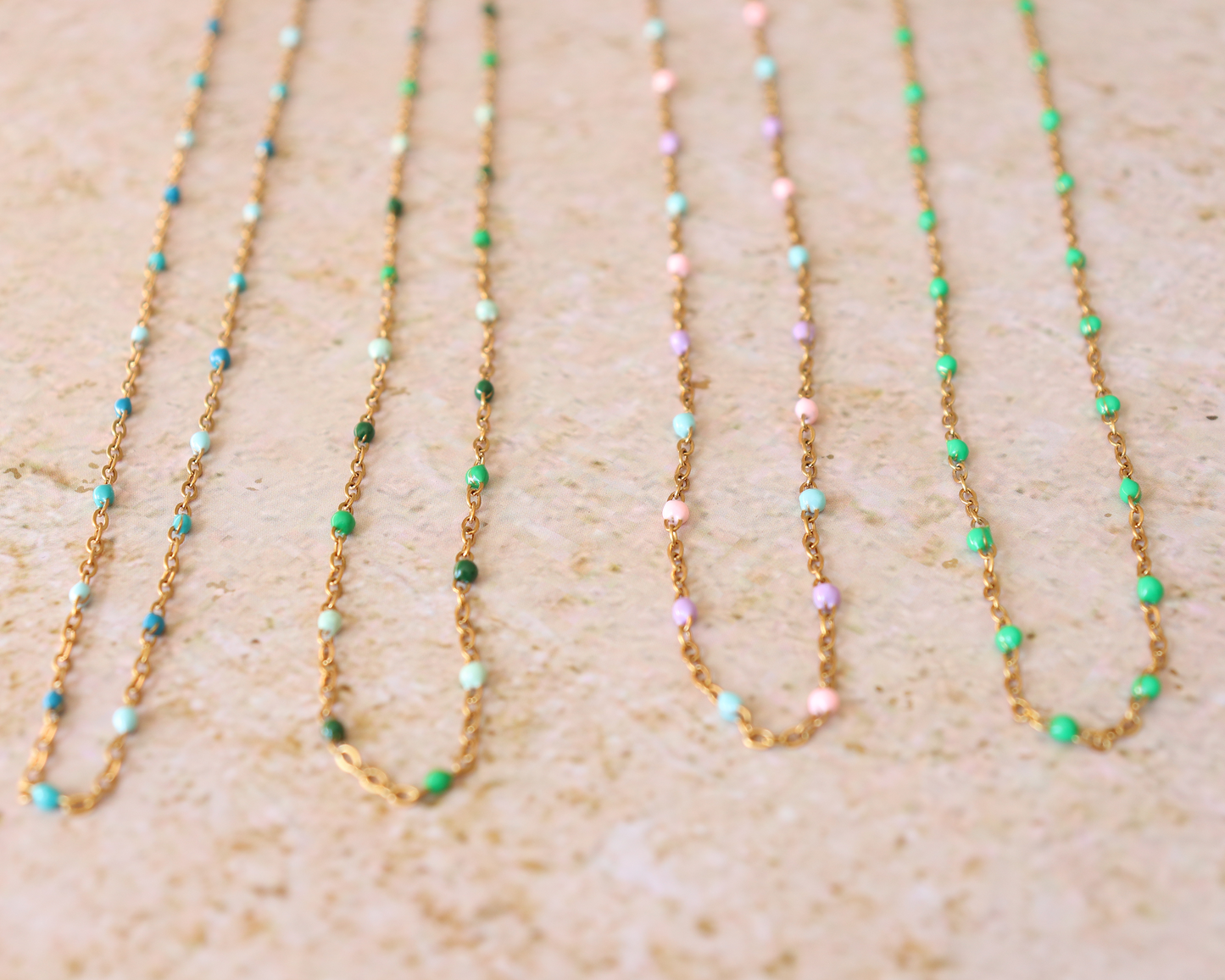 Gold Chain Beaded Necklace