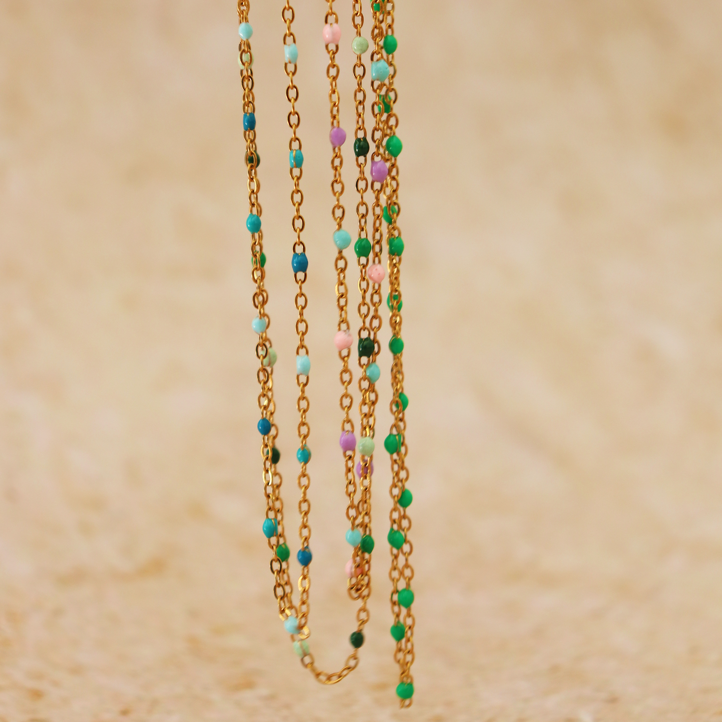 Gold Chain Beaded Necklace