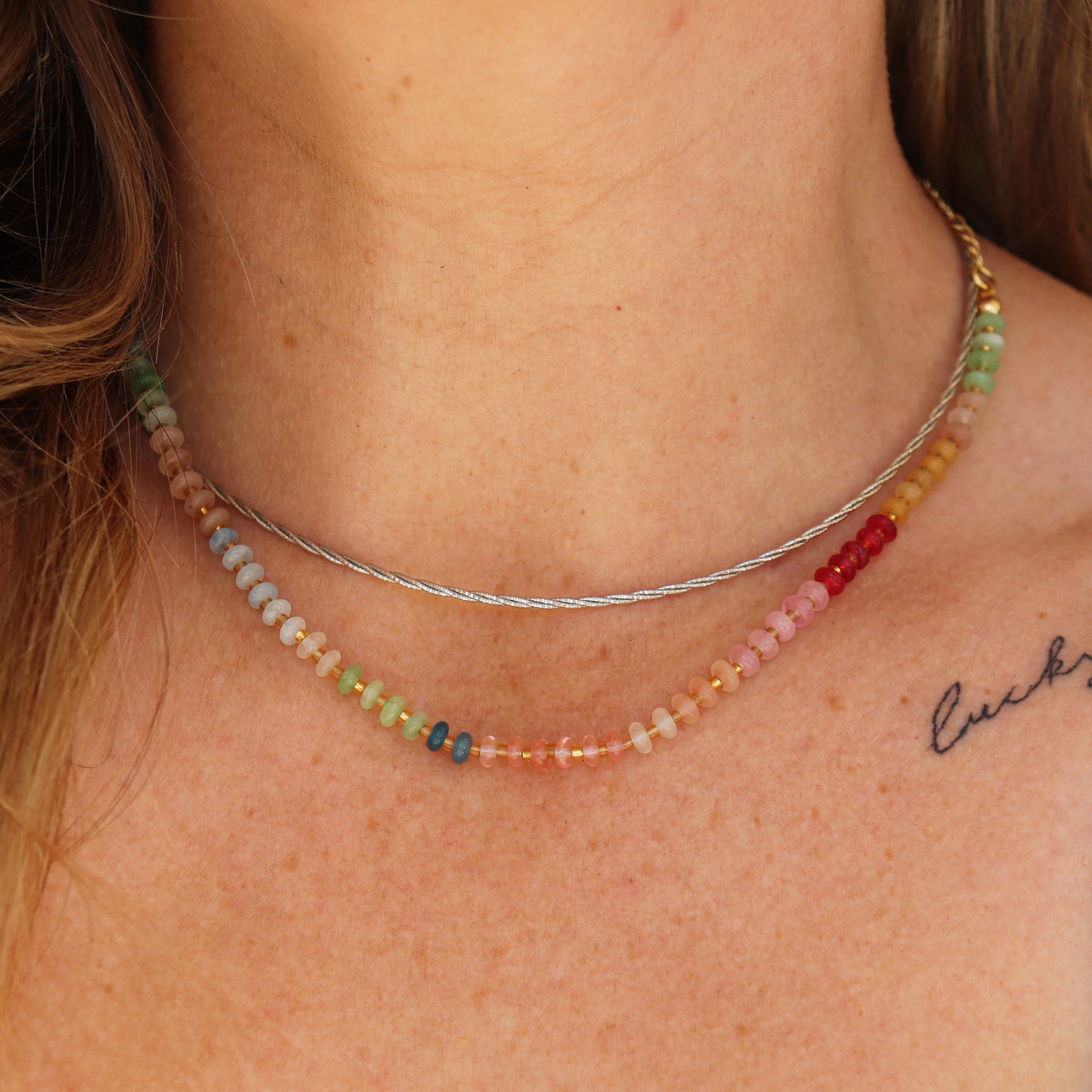 Rainbow Beaded Necklace