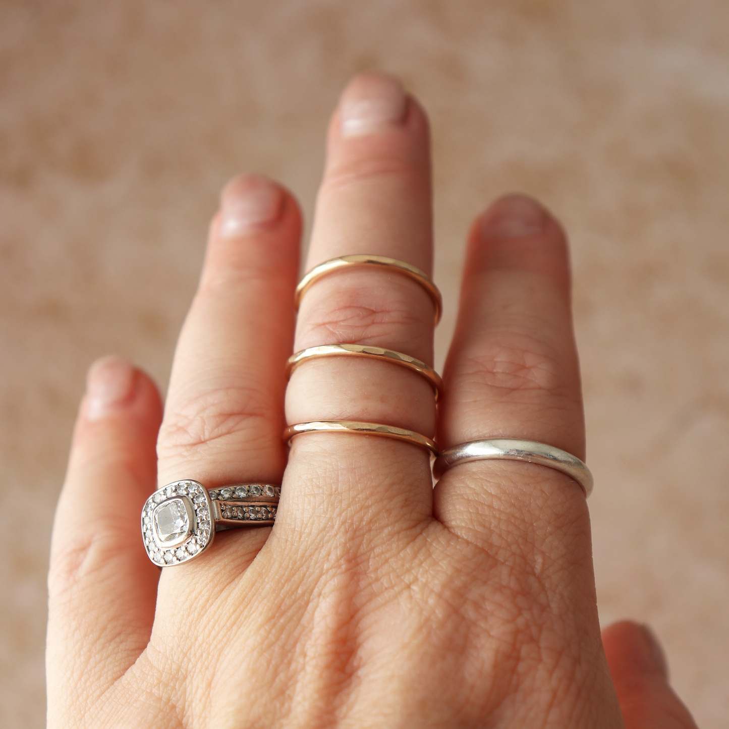 Gold Filled Hammered Ring