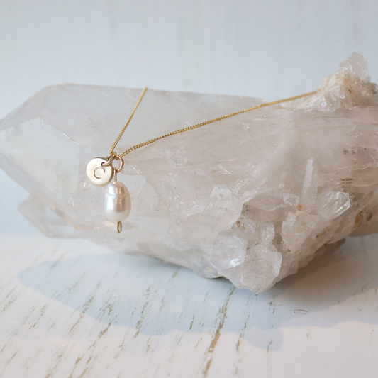 Gold Initial Charm Necklace - Aligned Gemini Co