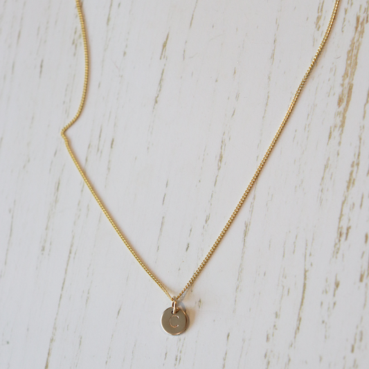 Gold Initial Charm Necklace - Aligned Gemini Co