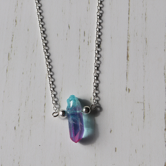 Kids Aura Quartz Crystal Neckalce - Aligned Gemini Co