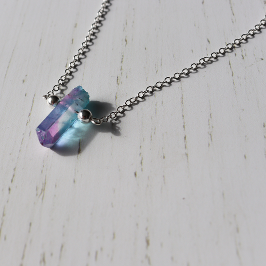 Kids Aura Quartz Crystal Neckalce - Aligned Gemini Co