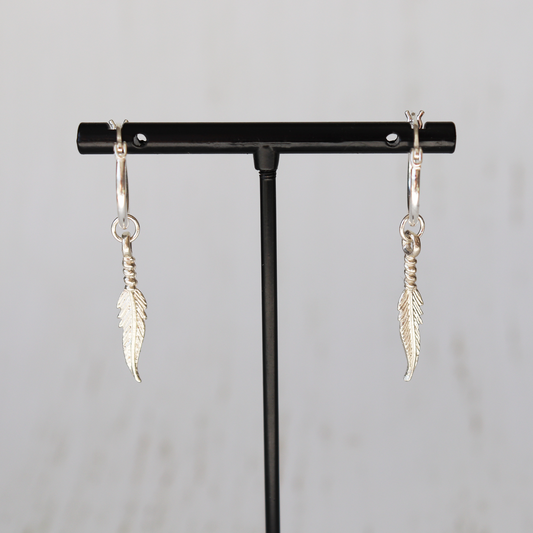 Feather Hoop Earring - Aligned Gemini Co