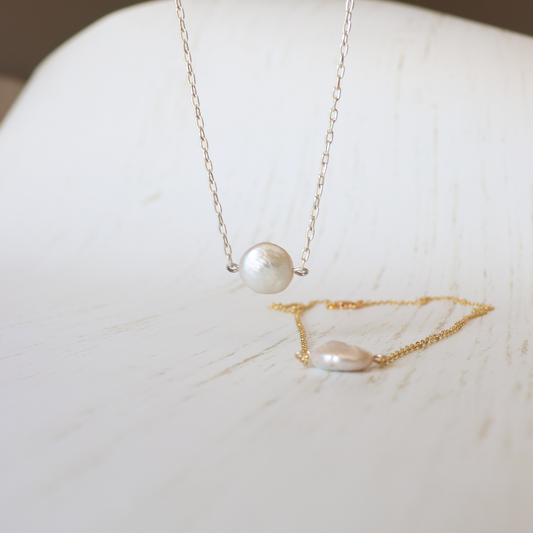 Coin Pearl Necklace - Aligned Gemini Co