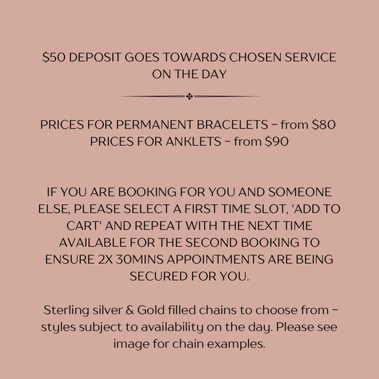 Permanent Jewellery Appointments - Aligned Gemini Co