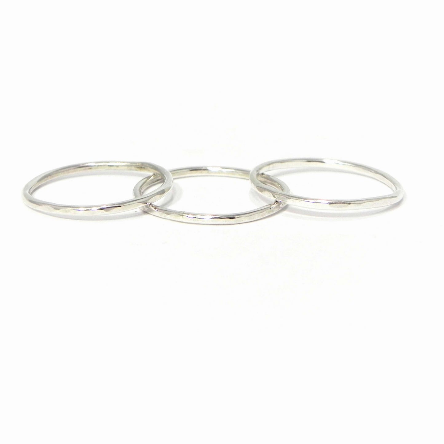 Thin Hammered Silver Ring - Vintage Rose Handmade Jewellery