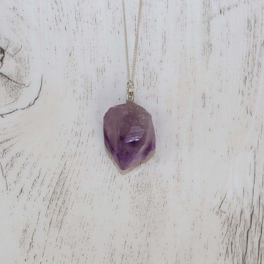 Amethyst Crystal Necklace - Vintage Rose Handmade Jewellery