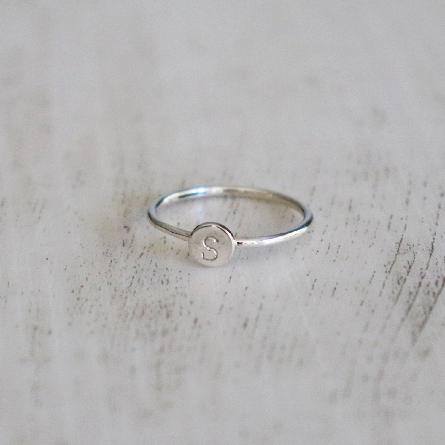 Initial Silver Ring | Vintage Rose Handmade Jewellery – Aligned Gemini Co