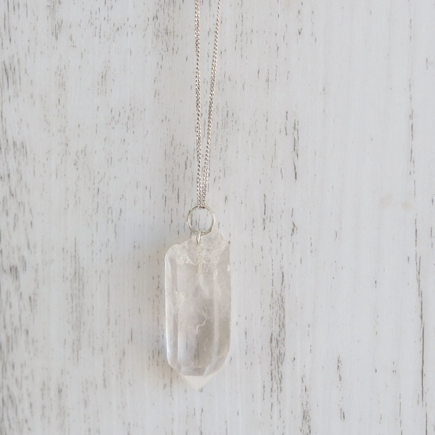 White quartz crystal necklace deals