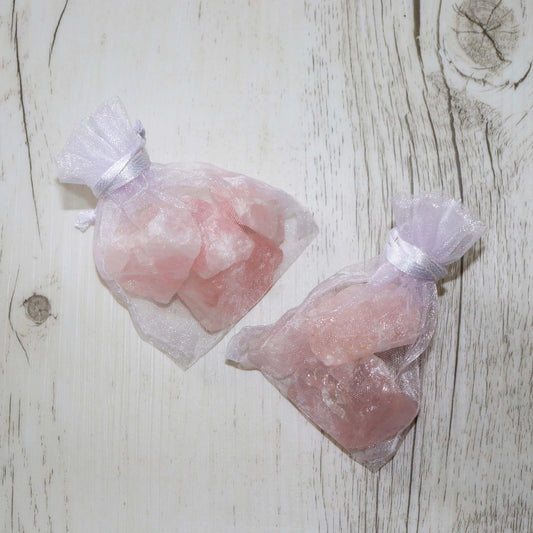 Rose Quartz Crystal Bags - Vintage Rose Handmade Jewellery