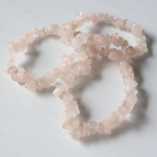 Rose Quartz Crystal Bracelet - Vintage Rose Handmade Jewellery