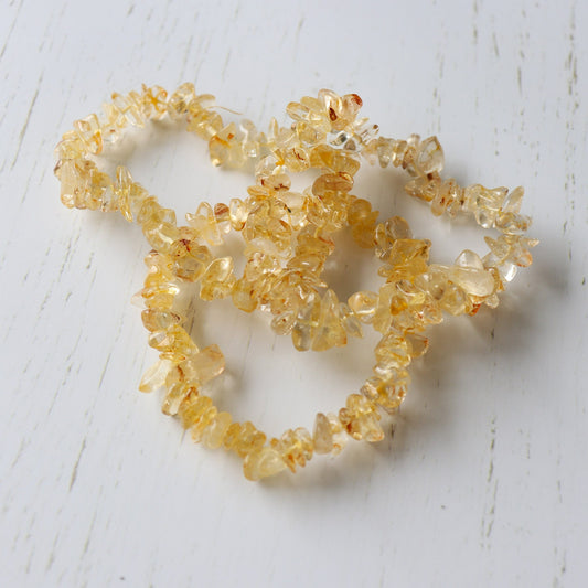 Citrine crystal chip bracelet-Crystal bracelets-Citrine crystal-Bracelets-Jewellery-Crystal jewellery-Vintage rose handmade-Crystals