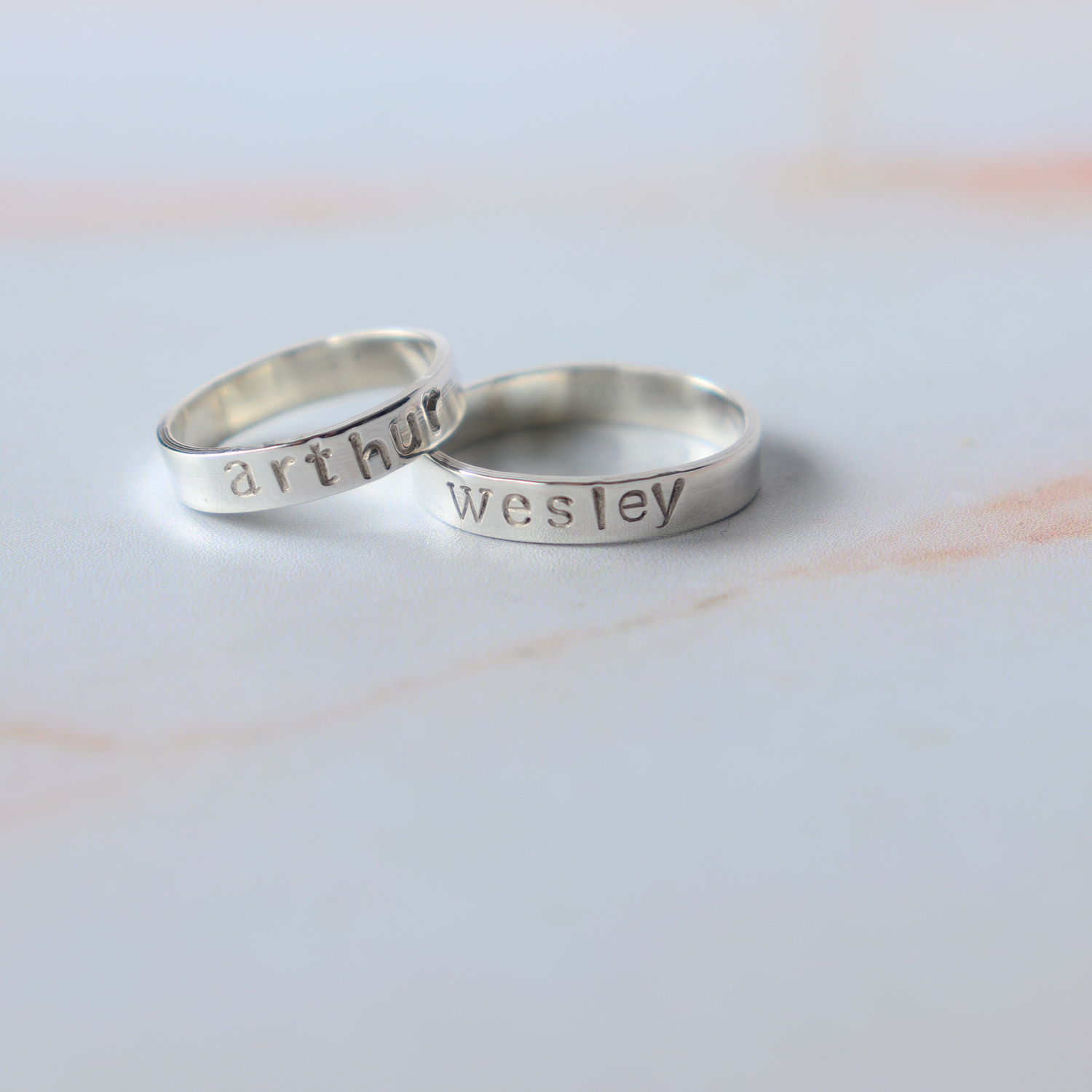 Custom name ring online silver