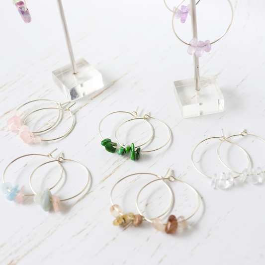 Crystal chip hoop earrings - Aligned Gemini Co