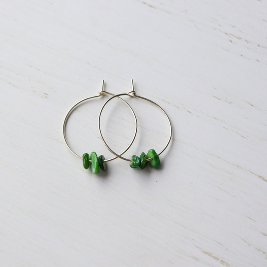 Crystal chip hoop earrings - Aligned Gemini Co