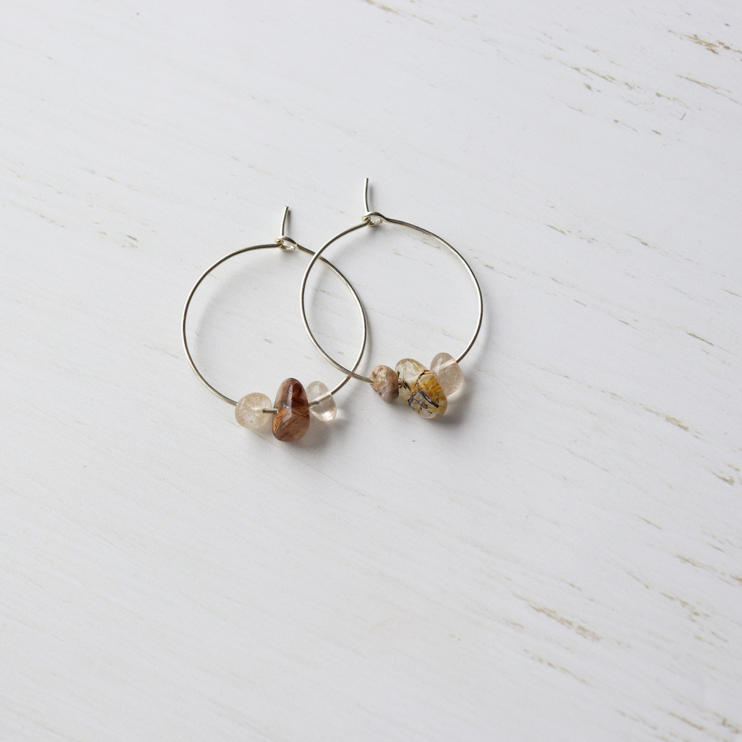 Crystal chip hoop earrings - Aligned Gemini Co