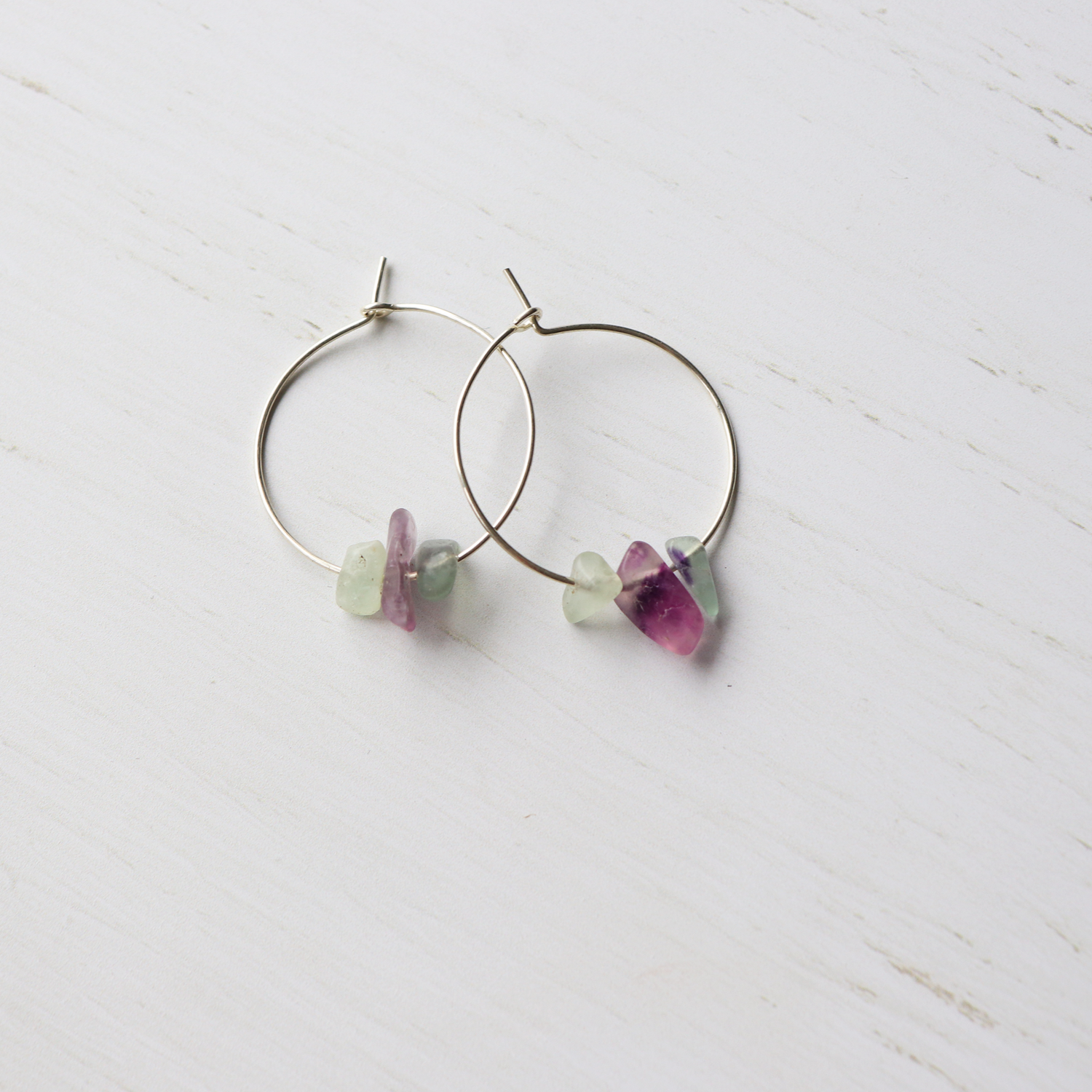 Crystal chip hoop earrings - Aligned Gemini Co