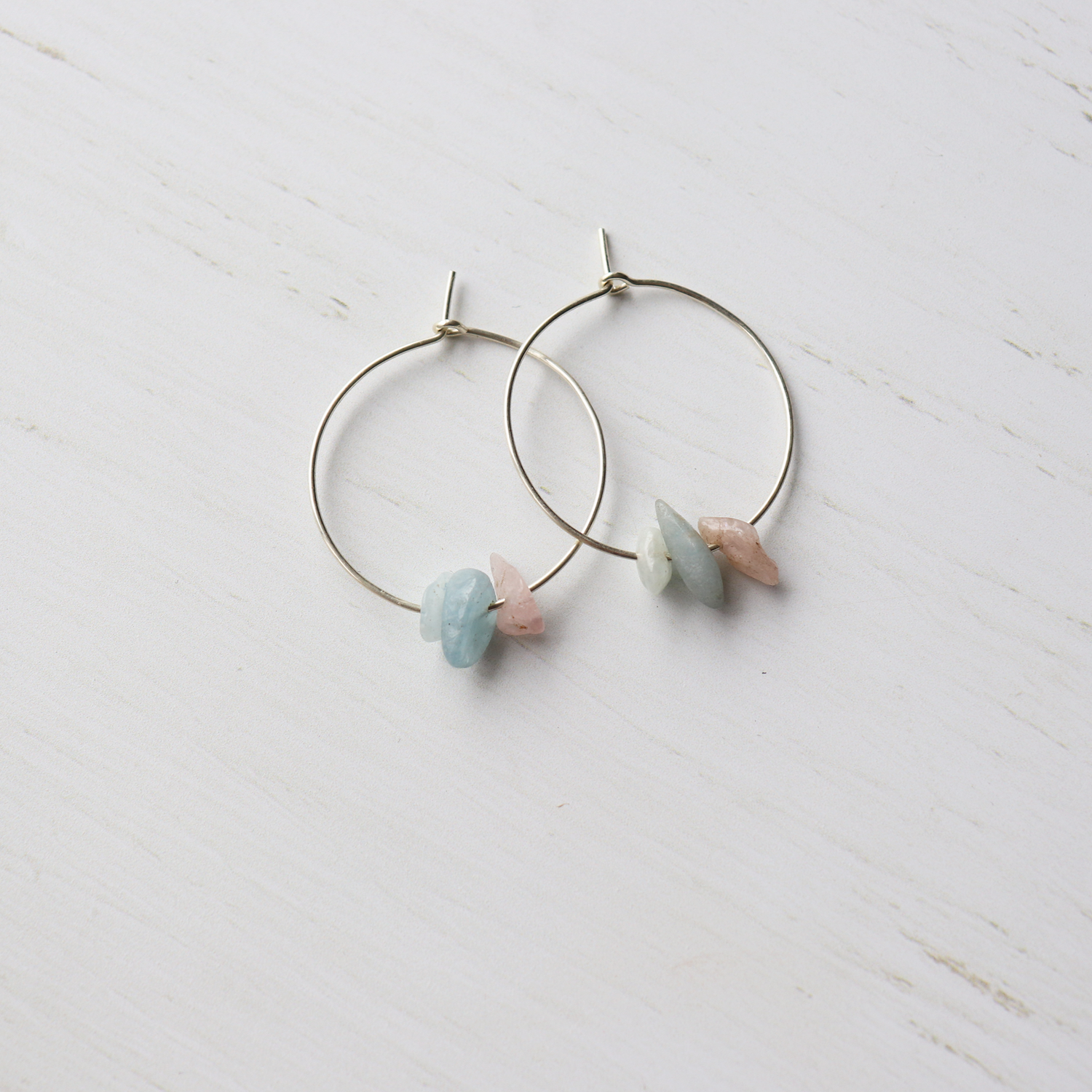 Crystal chip hoop earrings - Aligned Gemini Co