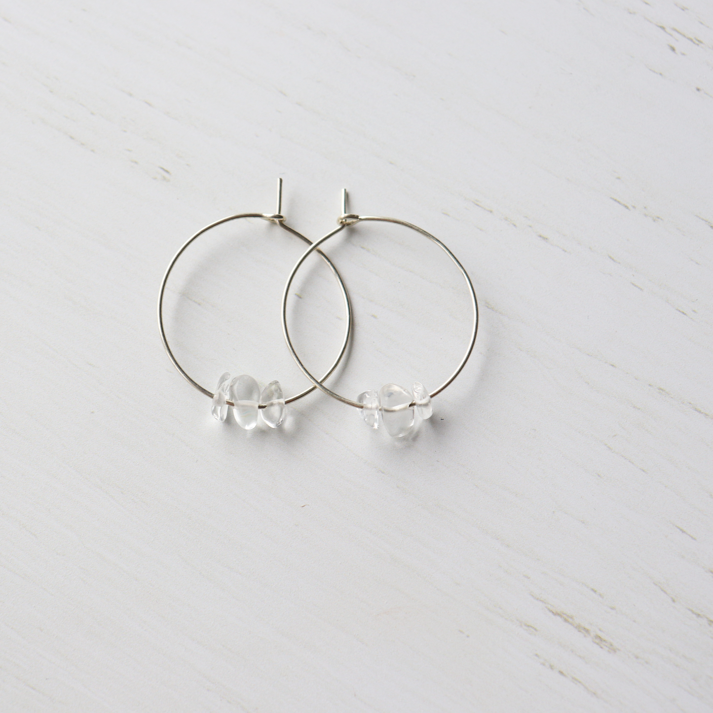Crystal chip hoop earrings - Aligned Gemini Co