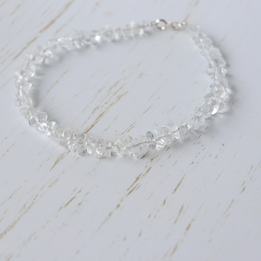 Clear Quartz Crystal Anklet - Aligned Gemini Co