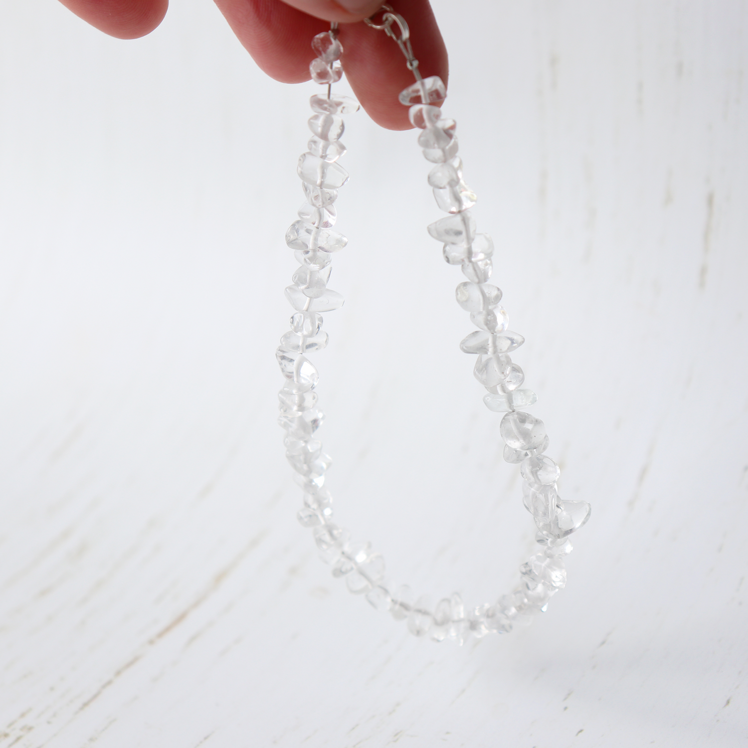 Clear Quartz Crystal Anklet - Aligned Gemini Co