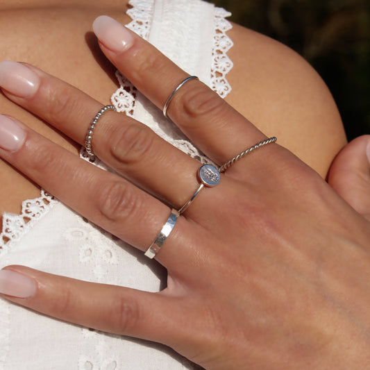 Dreamcatcher Stamped Ring - Vintage Rose Handmade Jewellery